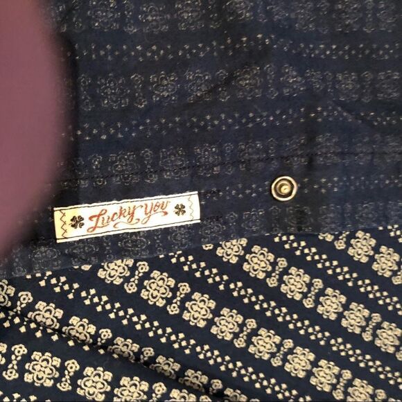 Lucky Western Shirt Blue Pattern Small - Picture 9 of 11